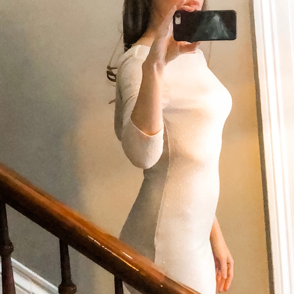 Lovely Day white dress, open back detail